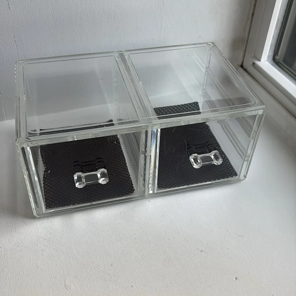 Acrylic Makeup Organizer with Drawers - Black